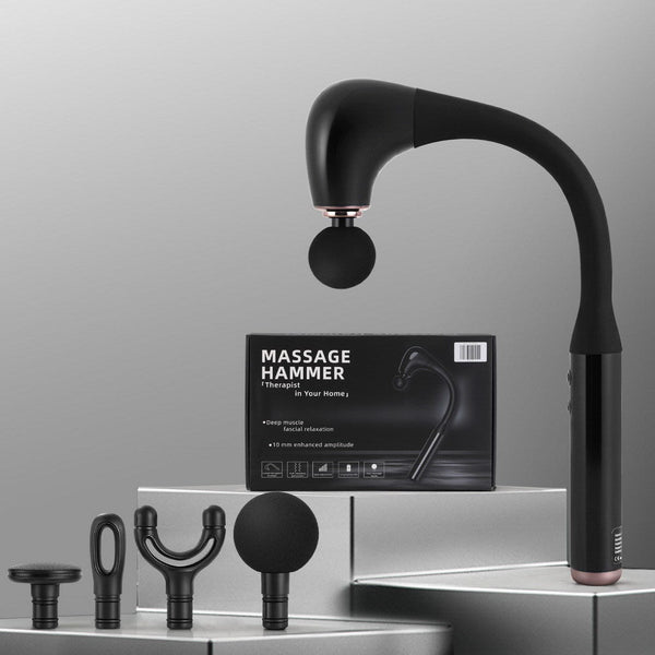 Everfit Massage Gun U Shaped Extended Handle Percussion Massager 4 Heads Massagers