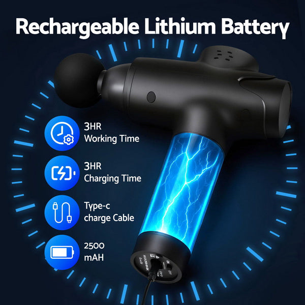 Rechargeable Massage Gun With 30 Speeds And 8 Heads For Muscle Relaxation Massagers