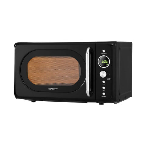 Devanti 20L Microwave Oven 700W Black Microwaves