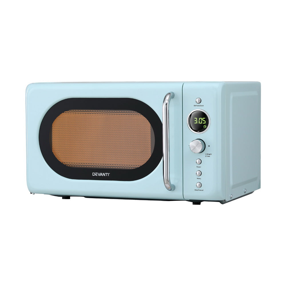 Devanti 20L Microwave Oven 800W Blue Microwaves