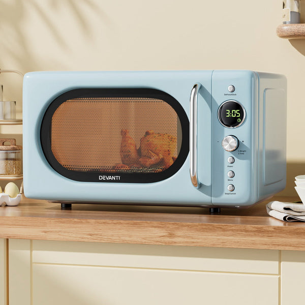 Devanti 20L Microwave Oven 800W Blue Microwaves