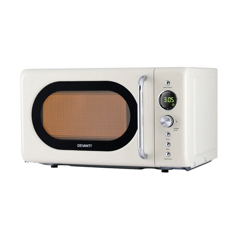 Devanti 20L Microwave Oven 700W Cream Microwaves