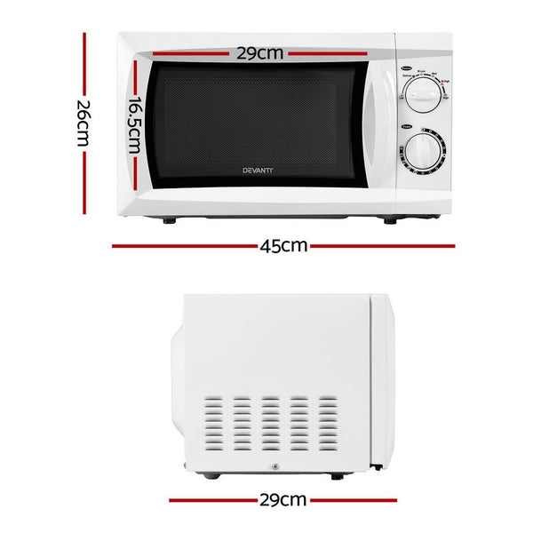 Devanti 20L Microwave Oven 800W White Microwaves