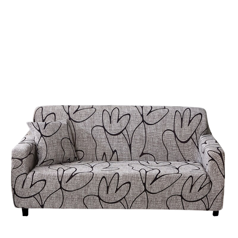 4 Seater Sofa Cover Light Gray Elastic Stretchable Slipcover For Living Room Slipcovers