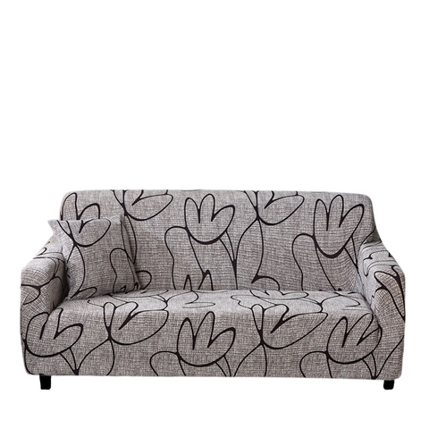 4 Seater Sofa Cover Light Gray Elastic Stretchable Slipcover For Living Room Slipcovers