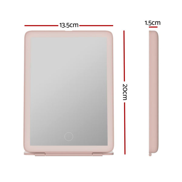 Embellir Compact Makeup Mirror W/ Led Light Portable Foldable Travel Beauty Pink Makeup Mirrors