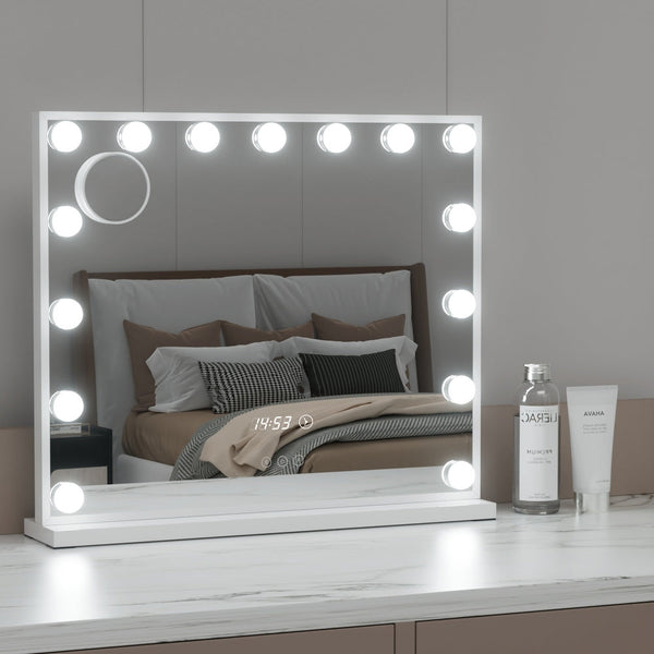 Embellir Makeup Mirror 60X52cm Hollywood Vanity With Led Light Tabletop White Makeup Mirrors