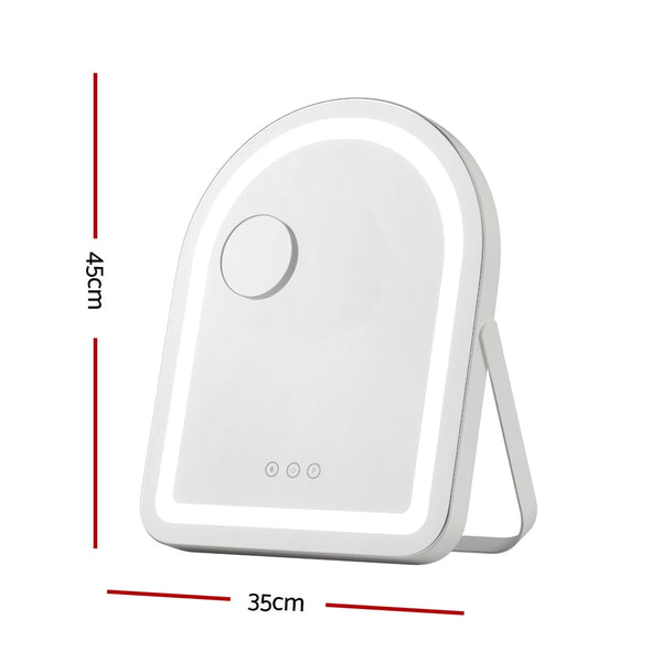 Embellir Makeup Mirror 35X45cm Dressing Vanity Led Stripe Light With 5X Magnification Rotation White Arch Makeup Mirrors