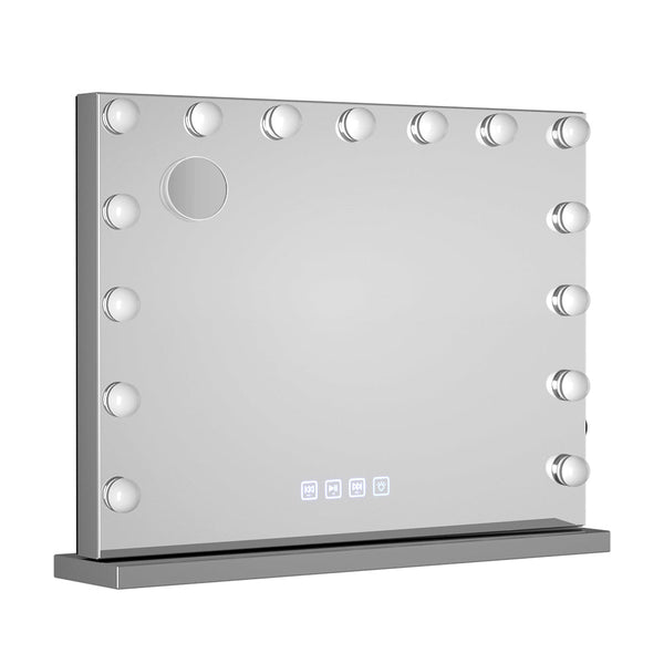 Embellir Bluetooth Makeup Mirror 58X46cm Hollywood Vanity With Led Light Wall Makeup Mirrors