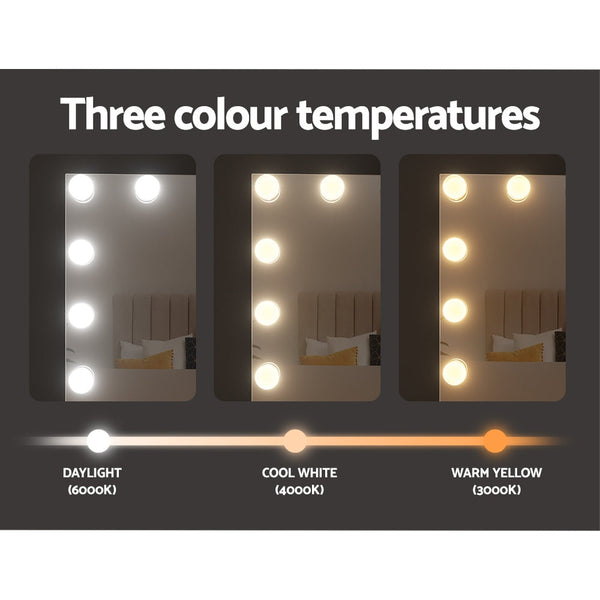 Makeup Mirrors Embellir Bluetooth Makeup Mirror 58X46cm Hollywood Vanity With Led Light Wall