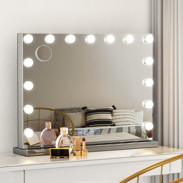 Embellir Bluetooth Makeup Mirror 58X46cm Hollywood Vanity With Led Light Wall Makeup Mirrors