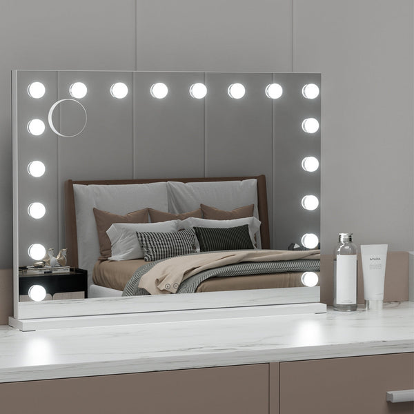 Embellir Makeup Mirror 80X58cm Hollywood Vanity With Led Light Tabletop Wall Makeup Mirrors