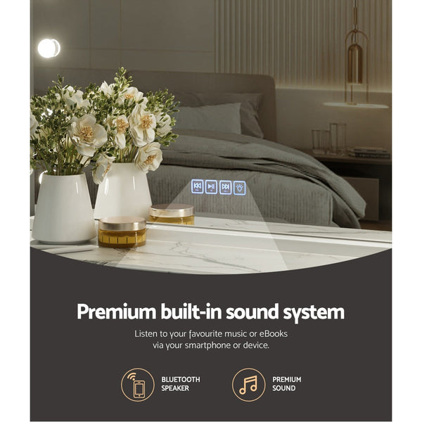 Embellir Bluetooth Makeup Mirror 80X58cm Hollywood Vanity With Led Light Wall Makeup Mirrors