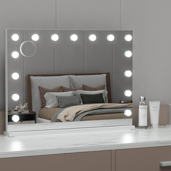 Embellir Bluetooth Makeup Mirror 80X58cm Hollywood Vanity With Led Light Wall Makeup Mirrors