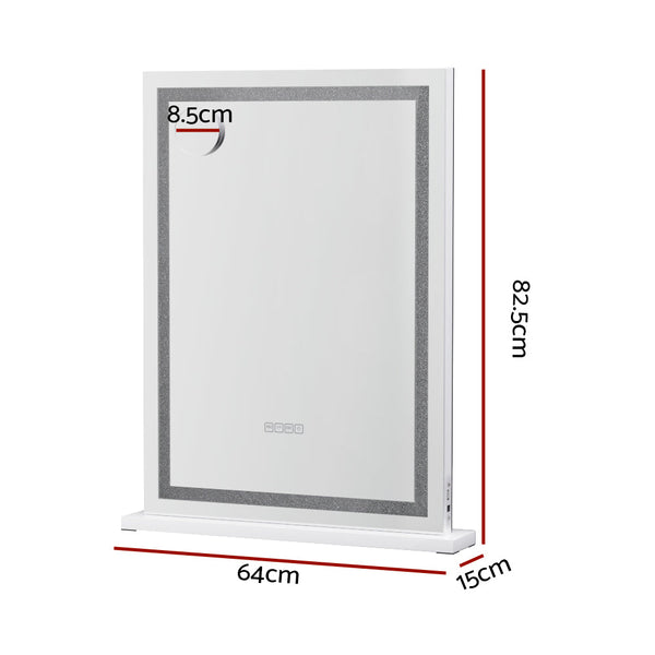 Embellir Bluetooth Makeup Mirror 58X80cm Hollywood Vanity With Led Light Crystal Makeup Mirrors