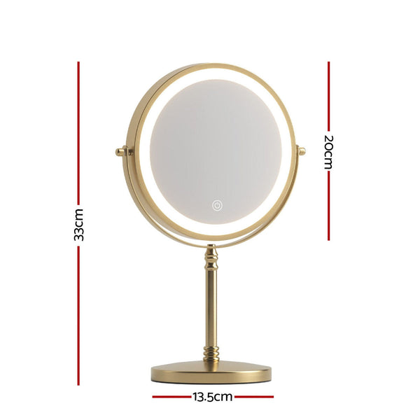 Embellir Lighted Makeup Mirror 10X Magnification Double Sided Gold Makeup Mirrors