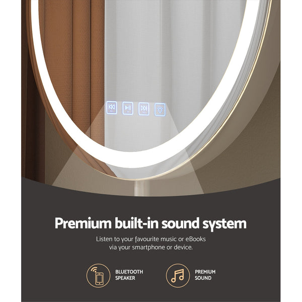 Embellir Makeup Mirror 40X40cm Hollywood Vanity With Led Light Tabletop Round Makeup Mirrors