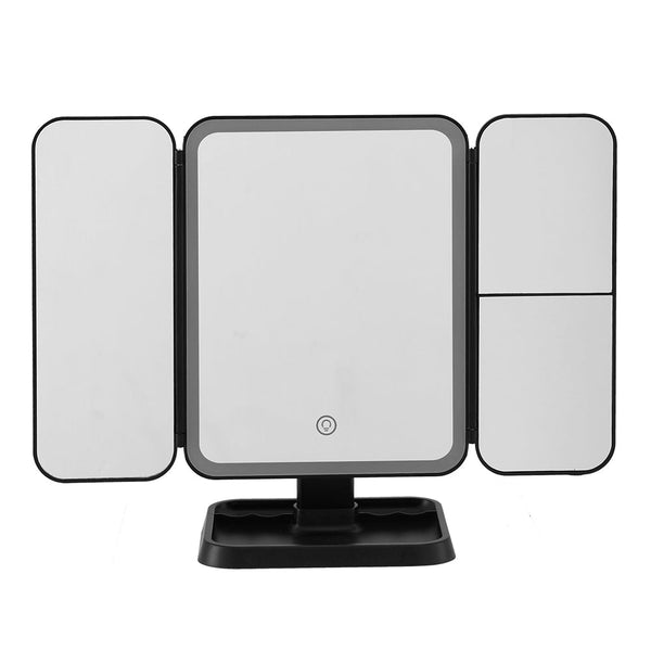 Embellir Led Makeup Mirror Tri Fold Lighted Vanity Mirrors 1X2x3x Magnifications Makeup Mirrors