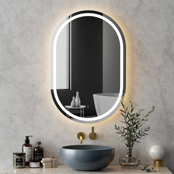 Embellir Led Wall Mirror With Light 50X75cm Bathroom Decor Oval Vanity Mirrors