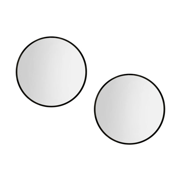 Embellir 2 Wall Mirror Makeup 50Cm Home Decor Framed Mirrors Bathroom Round Black Makeup Mirrors