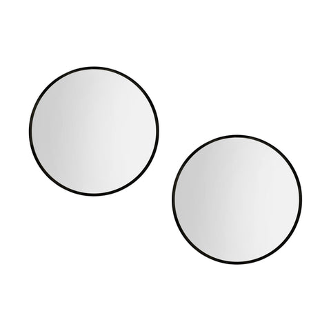 Embellir 2 Wall Mirror Makeup 50Cm Home Decor Framed Mirrors Bathroom Round Black Makeup Mirrors