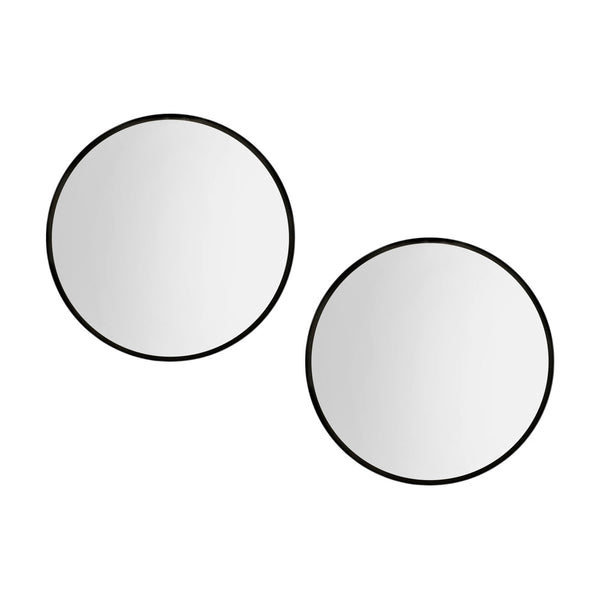 Embellir 2 Wall Mirror Makeup 50Cm Home Decor Framed Mirrors Bathroom Round Black Makeup Mirrors