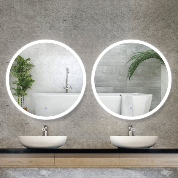 Embellir 2 Wall Mirror 80Cm With Led Light Makeup Home Decor Bathroom Round Vanity Mirrors
