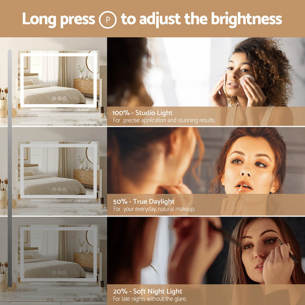 Embellir Makeup Mirror 58X46cm 360 Rotatable Vanity With Lights Bright Strip Adjustable Makeup Mirrors