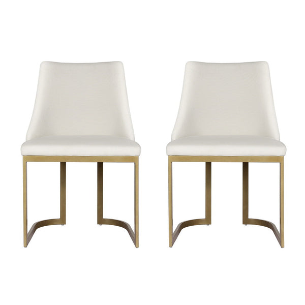 Artiss Set Of 2 Linen Fabric Frame Beige Dining Chairs