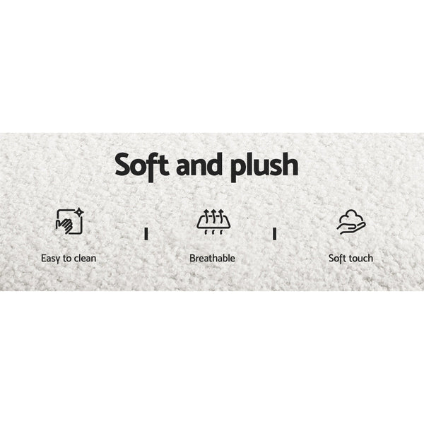 Artiss Set Of 2 Sherpa Boucle White Dining Chairs