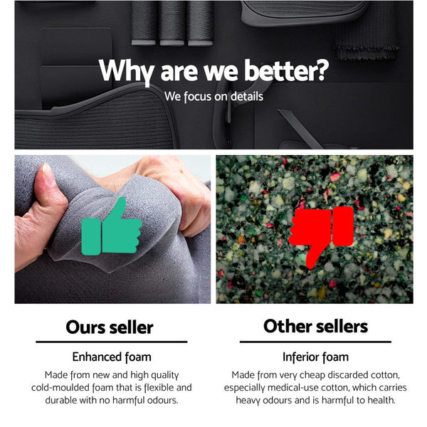 Artiss 2 Point Massage Office Chair Pu Leather Footrest Black Massage Tables & Chairs