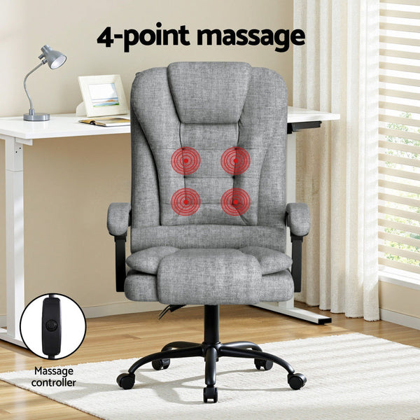 Artiss Executive Office Chair 4 Point Massage Adjustable Ergonomic Recline Back Office Chairs