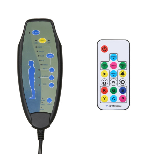 Artiss 6 Point Massage Gaming Office Chair 7 Led Footrest Black Office Chairs