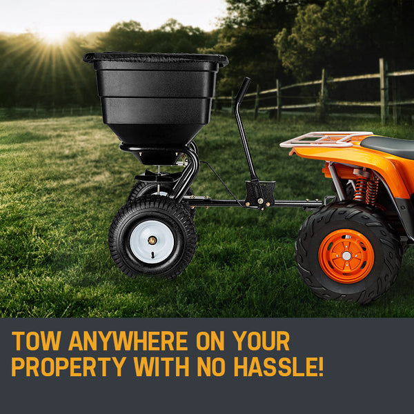 Plantcraft Tow Behind Broadcast Spreader 90Kg 105L Seed Fertiliser Rotary Rotary Tools