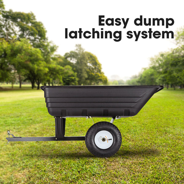 Plantcraft 400Lbs Poly Dump Cart Garden Tip Trailer Tray Tow Quad Atv Ride Wheelbarrows Carts Wagons