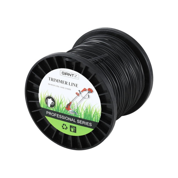 Giantz 100M Whipper Snipper Trimmer Line 2.4Mm Star Nylon String Cord Black Lawn Mowers