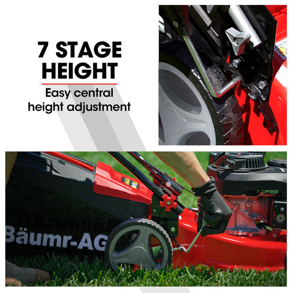 Baumr Ag Baumr Ag Lawn Mower 139Cc 17 Petrol Push Lawnmower 4 Stroke Engine Catch Petrol Mowers