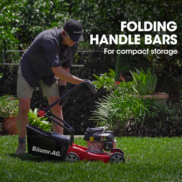 Baumr Ag Baumr Ag 139Cc Lawn Mower 4 Stroke 16 Inch Petrol Lawnmower Hand Push Engine 35L Catcher Petrol Mowers