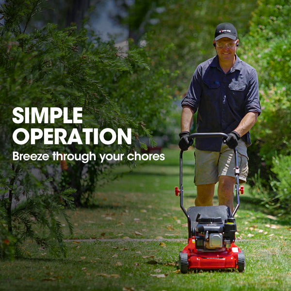 Baumr Ag 139Cc Lawn Mower 4 Stroke 16 Inch Petrol Lawnmower Hand Push Engine 35L Catcher Petrol Mowers