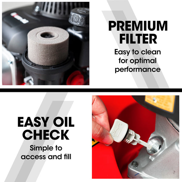 Baumr Ag Baumr Ag 139Cc Lawn Mower 4 Stroke 16 Inch Petrol Lawnmower Hand Push Engine 35L Catcher Petrol Mowers