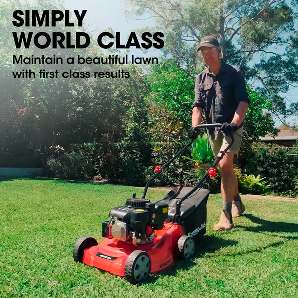Baumr Ag 139Cc Lawn Mower 4 Stroke 16 Inch Petrol Lawnmower Hand Push Engine 35L Catcher Petrol Mowers