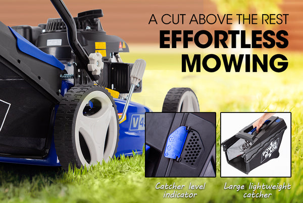 Powerblade Lawn Mower 139Cc 17 Petrol Powered Push Lawnmower 4 Stroke Engine Petrol Mowers