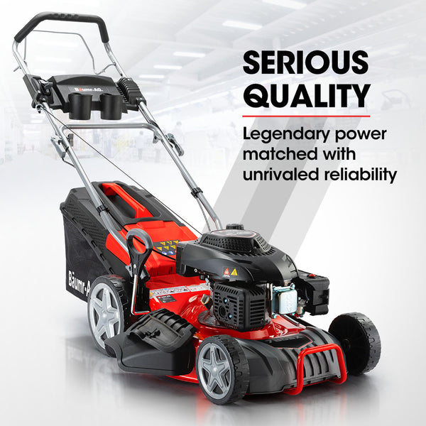 Baumr Ag Lawn Mower 18 220Cc Petrol Self Propelled Push Lawnmower 4 Stroke Petrol Mowers