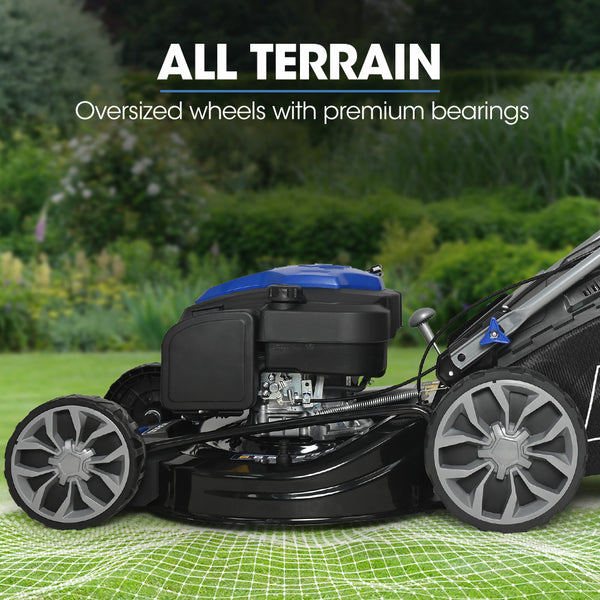 Powerblade 20' 200Cc Self Propelled Lawn Mower Electric Start 7 Height Steel Deck Wash Port Ohv 4 Stroke Petrol Vs950 Lawn Mowers