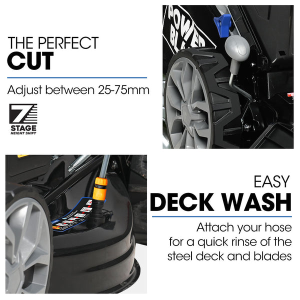 Powerblade 20' 200Cc Self Propelled Lawn Mower 7 Height Steel Deck Wash Port Ohv 4 Stroke Petrol Vs900 Lawn Mowers