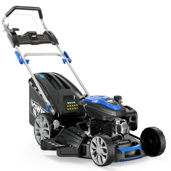 Powerblade 22' 224Cc Self Propelled Lawn Mower Electric Start 7 Height Steel Deck Wash Port Ohv Stroke Petrol Vs1000 Lawn Mowers