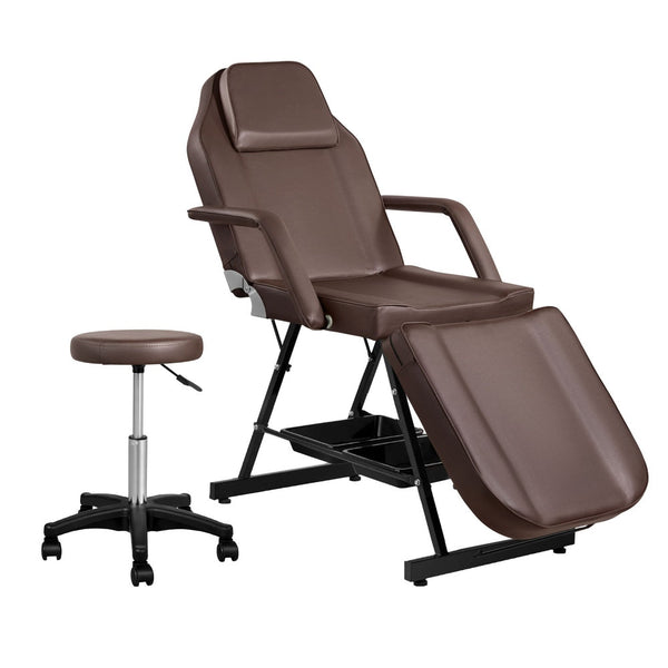 Zenses Massage Table Adjustable Salon Bed Chair 3 Fold Black Massage Tables & Chairs