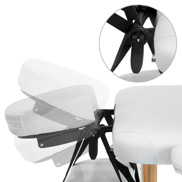 Zenses Massage Table 70Cm Portable 3 Fold Wooden Beauty Bed White Massage Tables & Chairs