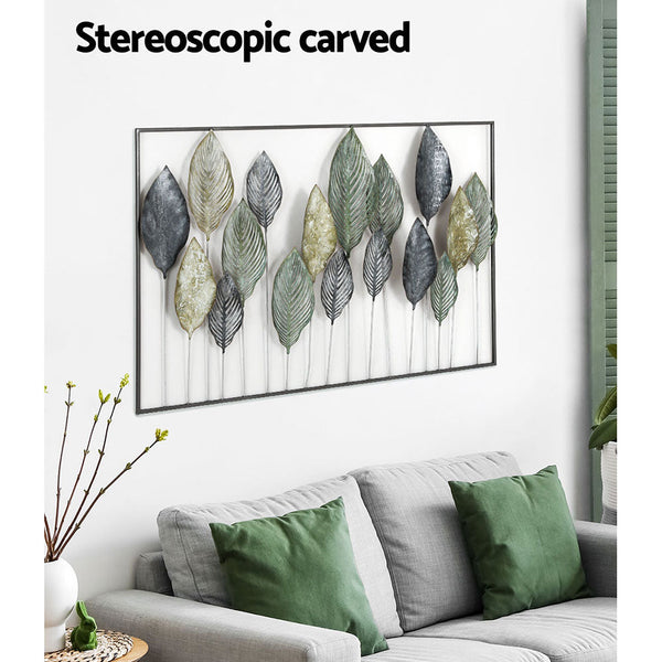 Artiss Metal Hanging Sculpture Home Decor Leaf Tree Of Life Framed Wall Art