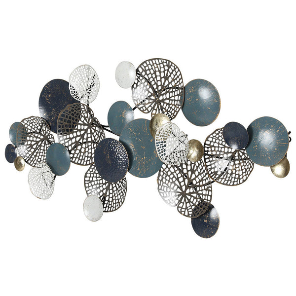 Artiss Metal Hanging Sculpture 132Cm Home Decor Leaf Circles Blue Wall Art